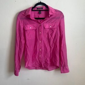 Ralph Lauren Barbie Pink Cotton/Silk Blend Button Down